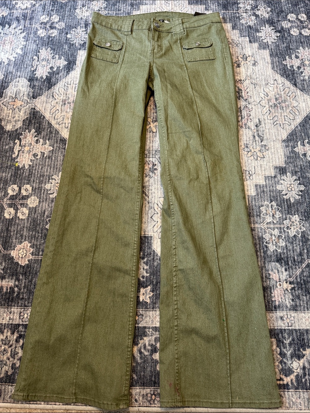 Divided Olive Green Wide-Leg Jeans